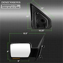 xTune Ford F-150 07-14 LH(Driver) Side XTune Door Mirror Power Heated OE