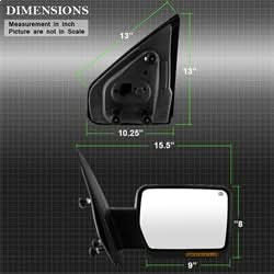 xTune Ford F-150 07-14 RH(Passenger) Side XTune Door Mirror Power Heated OE