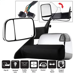 xTune Dodge Ram 1500/Ram 2500/Ram 3500/1500/2500/3500 09-10 Left And Right XTune Door Mirror Set Manual Extendable Power Non-Heated/Adjustable
