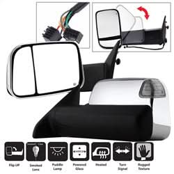 xTune Dodge Ram 1500/Ram 2500/Ram 3500/1500/2500/3500 09-10 Left And Right XTune Door Mirror Set Manual Extendable Power Non-Heated/Adjustable