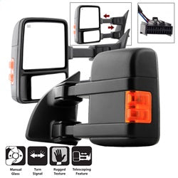 xTune Ford F-250 Super Duty/F-350 Super Duty/F-450 Super Duty/F-550 Super Duty 99-15 Left And Right XTune Door Mirror Set Manual Extendable Manual Adjust