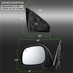 xTune Dodge Ram 1500/Ram 2500/Ram 3500 02-08 LH(Driver) Side XTune Door Mirror Power Heated OE