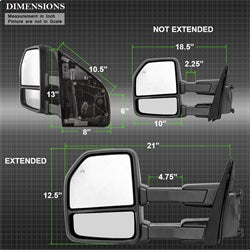 xTune Ford F-150 15-17 Set Power Heated Telescoping Mirrors