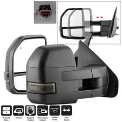 xTune Ford F-150/F-150 Heritage 04-14 Set Power Heated LED Signal Telescoping Mirrors Smoke