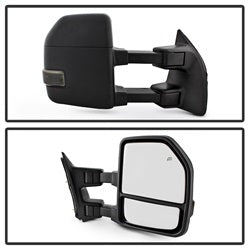 xTune Ford F-250 Super Duty/F-350 Super Duty/F-450 Super Duty 08-15 Set Power Heated LED Signal Telescoping Mirrors Smoke Adjustable
