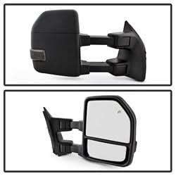 xTune Ford F-250 Super Duty/F-350 Super Duty/F-450 Super Duty 08-15 Set Power Heated LED Signal Telescoping Mirrors Smoke Adjustable