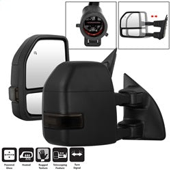 xTune Ford F-250 Super Duty/F-350 Super Duty 99-07 Set Power Heated LED Signal Telescoping Mirrors Smoke