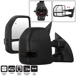 xTune Ford F-250 Super Duty/F-350 Super Duty 99-07 Set Power Heated LED Signal Telescoping Mirrors Smoke