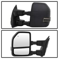 xTune Ford F-250 Super Duty/F-350 Super Duty 99-07 Set Power Heated LED Signal Telescoping Mirrors Smoke