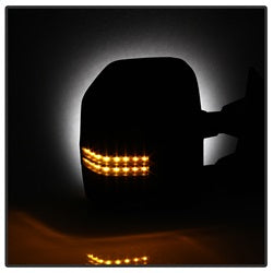 xTune Ford F-250 Super Duty/F-350 Super Duty/F-450 Super Duty 08-15 Set Manual Sequential LED Signal Telescoping Mirrors Smoke