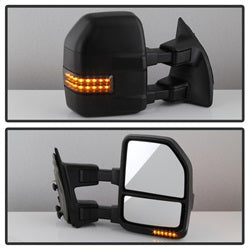 xTune Ford F-250 Super Duty/F-350 Super Duty/F-450 Super Duty 08-15 Set Manual Sequential LED Signal Telescoping Mirrors Smoke