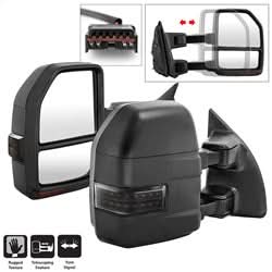 xTune Ford F-250 Super Duty/F-350 Super Duty 99-07 Set Manual Sequential LED Signal Telescoping Mirrors Smoke