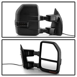 xTune Ford F-250 Super Duty/F-350 Super Duty 99-07 Set Manual Sequential LED Signal Telescoping Mirrors Smoke