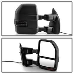 xTune Ford F-250 Super Duty/F-350 Super Duty 99-07 Set Manual Sequential LED Signal Telescoping Mirrors Smoke