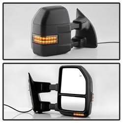 xTune Ford F-250 Super Duty/F-350 Super Duty 99-07 Set Power Heated Sequential LED Signal Telescoping Mirrors Smoke
