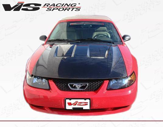1999-2004 Ford Mustang 2 doors Heat Extractor Style Carbon Fiber Black Hood