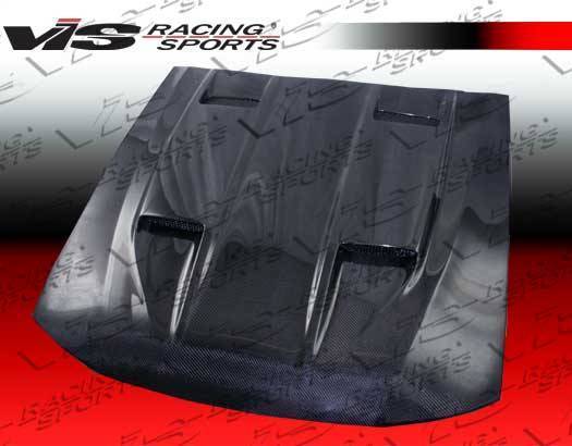 1999-2004 Ford Mustang 2 doors Mach 5 Style Carbon Fiber Black Hood