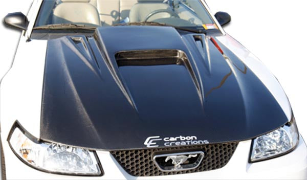 1999-2004 Ford Mustang Spyder 3 Style Hood - Carbon Fiber