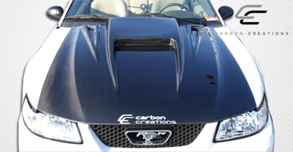 1999-2004 Ford Mustang Spyder 3 Style Hood - Carbon Fiber