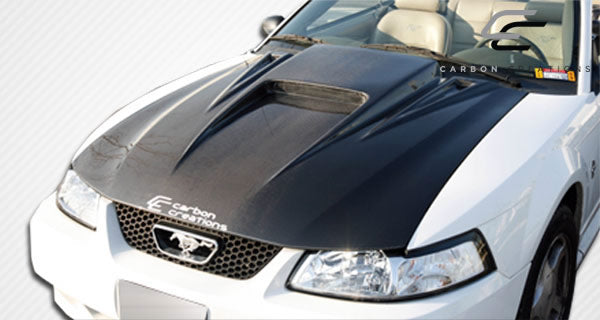 1999-2004 Ford Mustang Spyder 3 Style Hood - Carbon Fiber