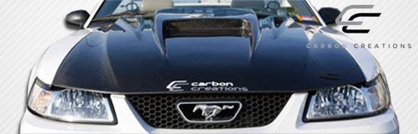 1999-2004 Ford Mustang Spyder 3 Style Hood - Carbon Fiber