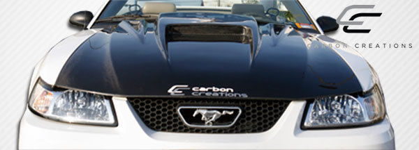 1999-2004 Ford Mustang Carbon Creations Spyder 3 Hood - 1 Piece
