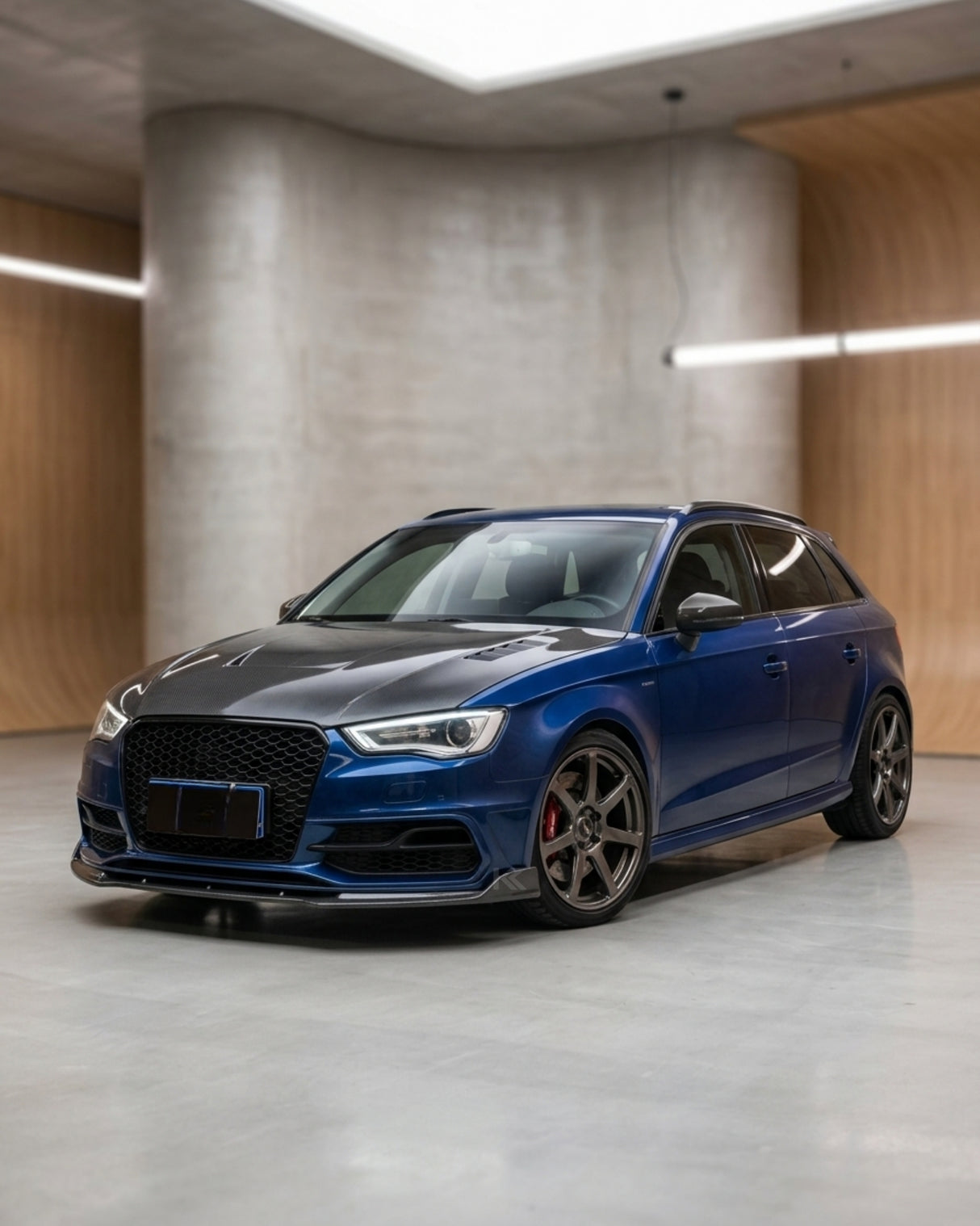 2014–2015 Audi A3 S-Line 8V Hatchback Front Lip Splitter – Carbon Fiber