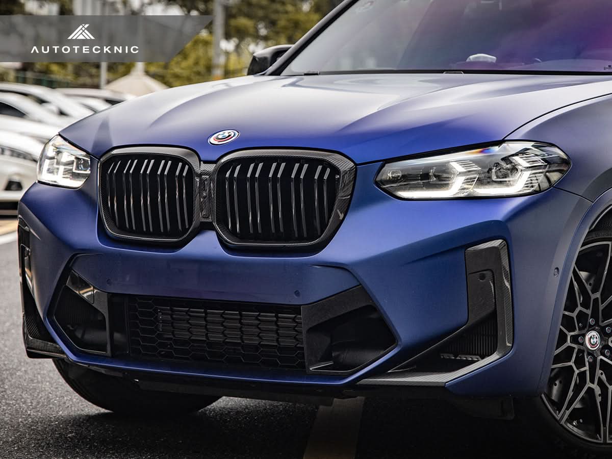 AutoTecknic Dry Carbon Fiber Dual-Slats Front Grille Set - BMW F97 X3M LCI | F98 X4M LCI