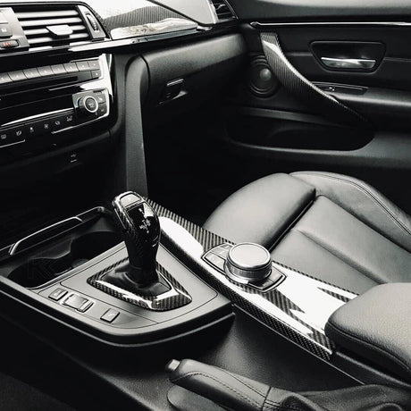 BMW F20 F22 F30 F32 F10 GT F07 F01 X3 F25 X4 F26 Carbon Fiber Gear Shift Knob and Panel Cover Trim (2011 - 2019) - K2 Industries