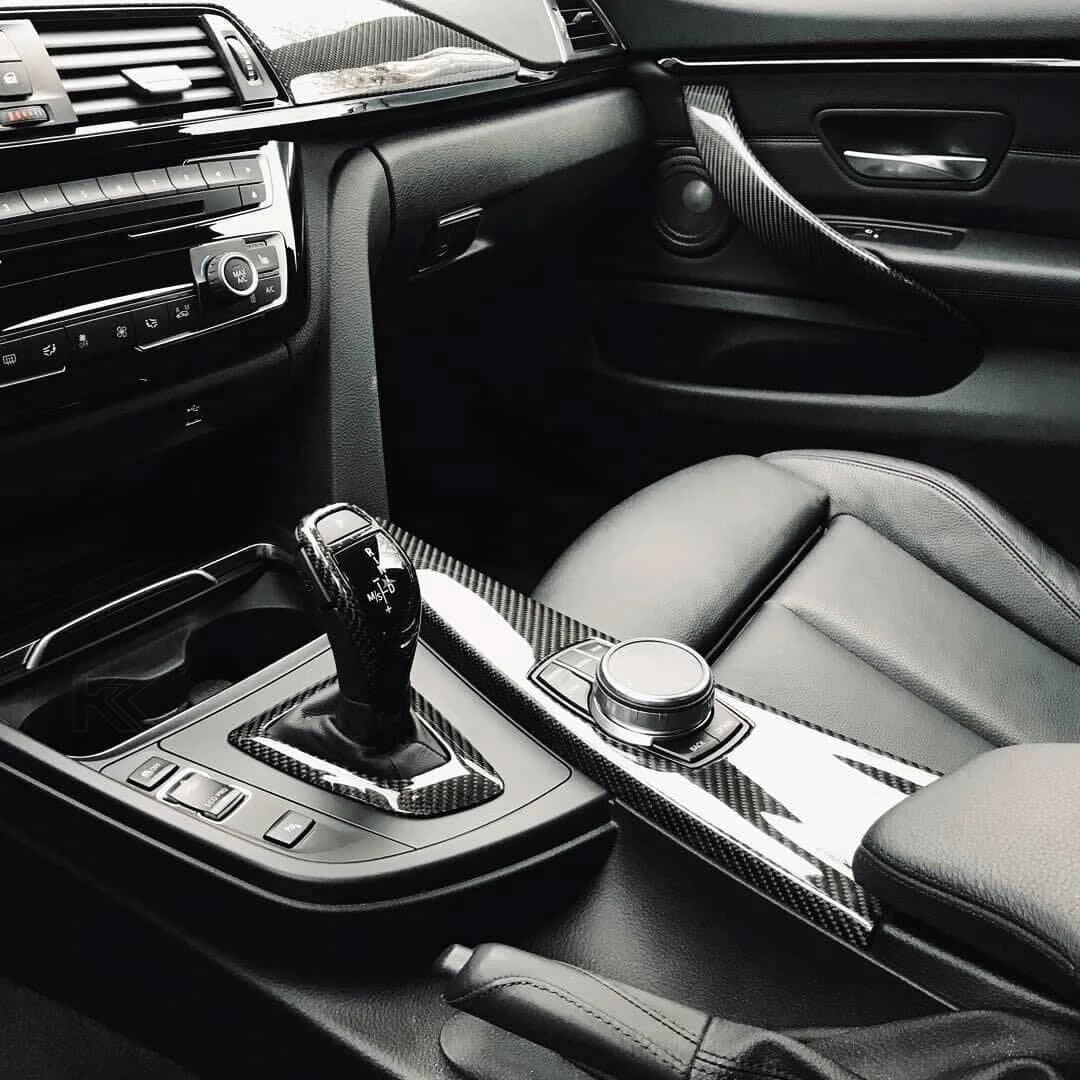 BMW F20 F22 F30 F32 F10 GT F07 F01 X3 F25 X4 F26 Carbon Fiber Gear Shift Knob and Panel Cover Trim (2011 - 2019) - K2 Industries
