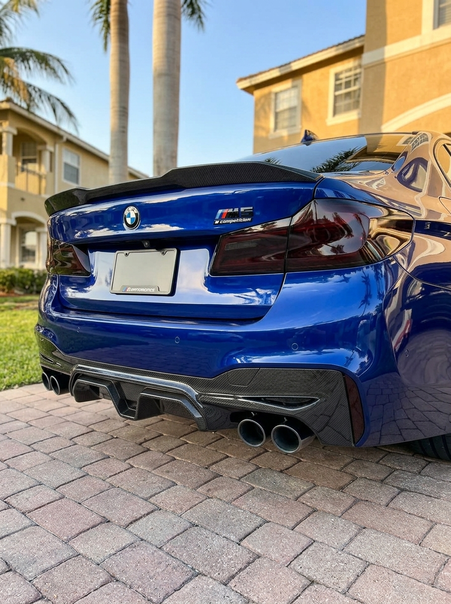 BMW 5 Series F90 M5 CS Style Carbon Fiber Rear Diffuser (2020+)