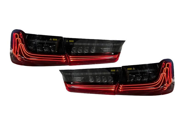 BMW 3 Series G20 G28 Red and Smoked CSL Style Laser Tail Lights (2019-2024) - K2 Industries