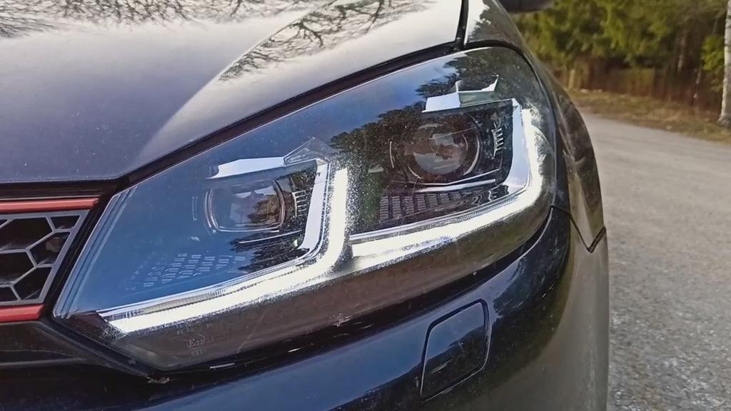 Volkswagen Golf MK6 Red, Silver, and Black Projector with Dynamic Signal LED Headlights (2009 - 2013) - K2 Industries