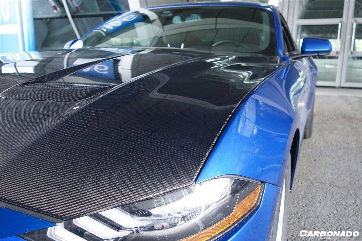 2018-2023 Ford Mustang OEM Style Carbon Fiber Hood