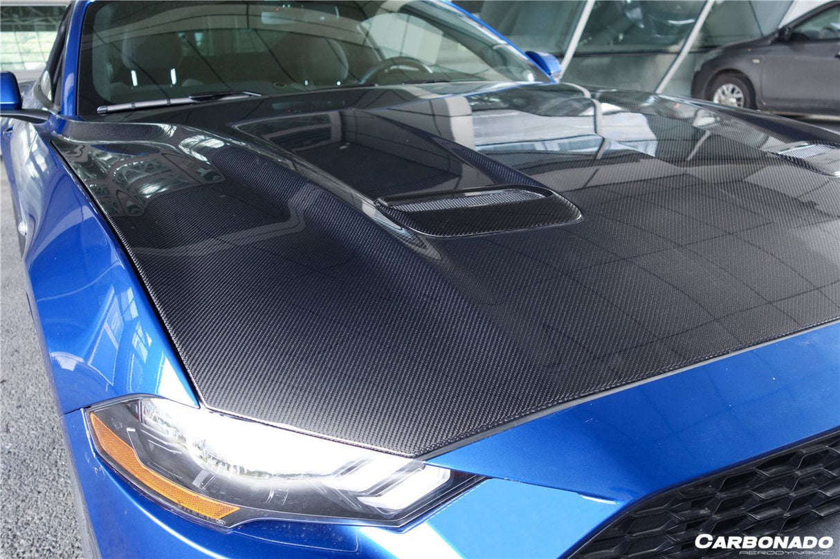 2018-2023 Ford Mustang OEM Style Carbon Fiber Hood