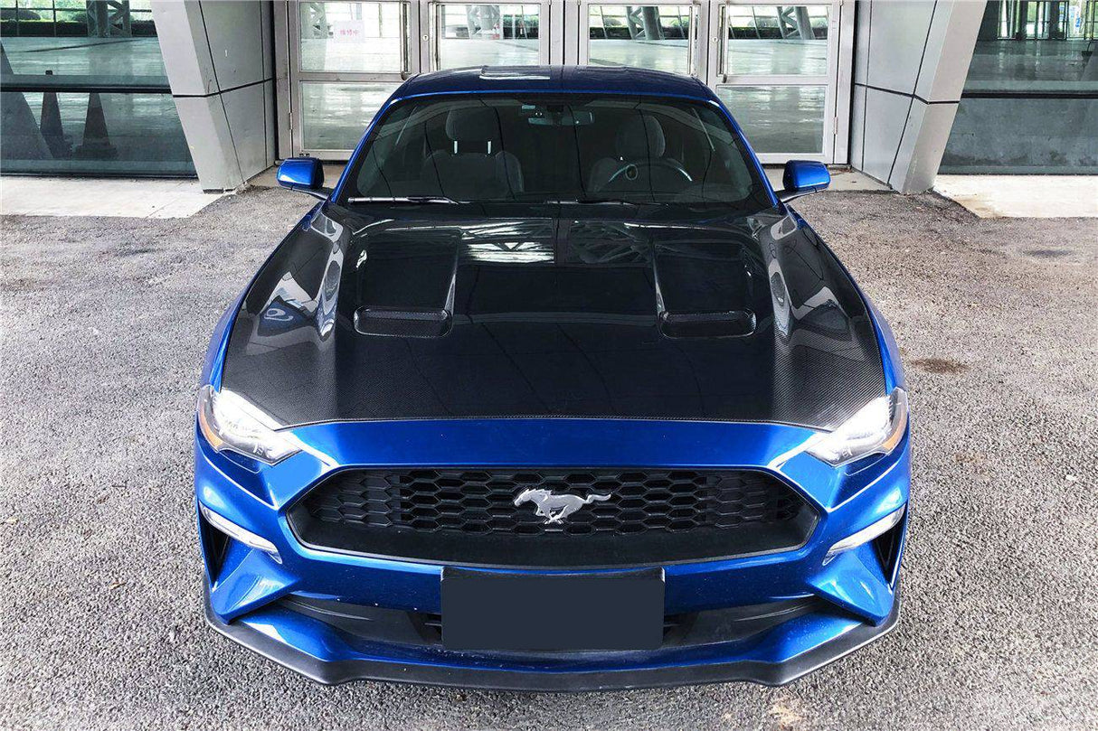 2018-2023 Ford Mustang OEM Style Carbon Fiber Hood