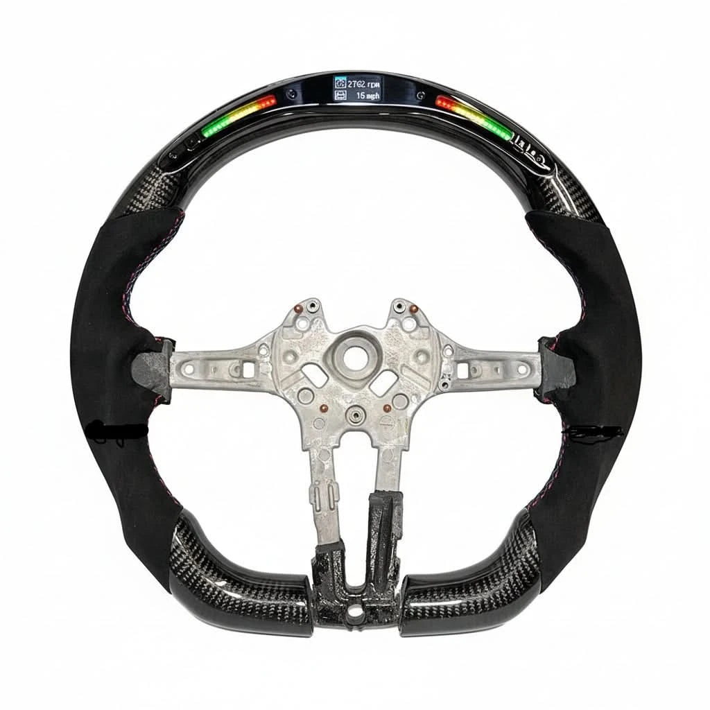 BMW F-Series Carbon Fiber LED Race Display Steering Wheel – Performance Interior Upgrade
