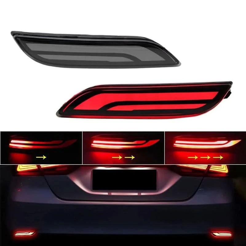 LED Rear Bumper Reflector Lights for Toyota Camry 2018–2024 | Tail, Brake, Rear Fog & Sequential Turn Signal (2PCS)