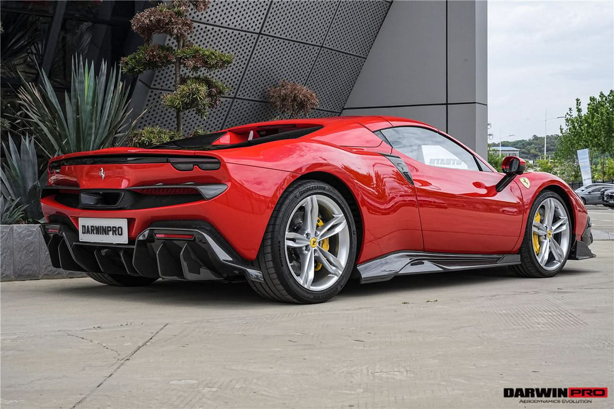 DarwinPRO 2022-2026 Ferrari 296 GTB & GTS Type F171 iMP Style Carbon Fiber Rear Diffuser With Undertray