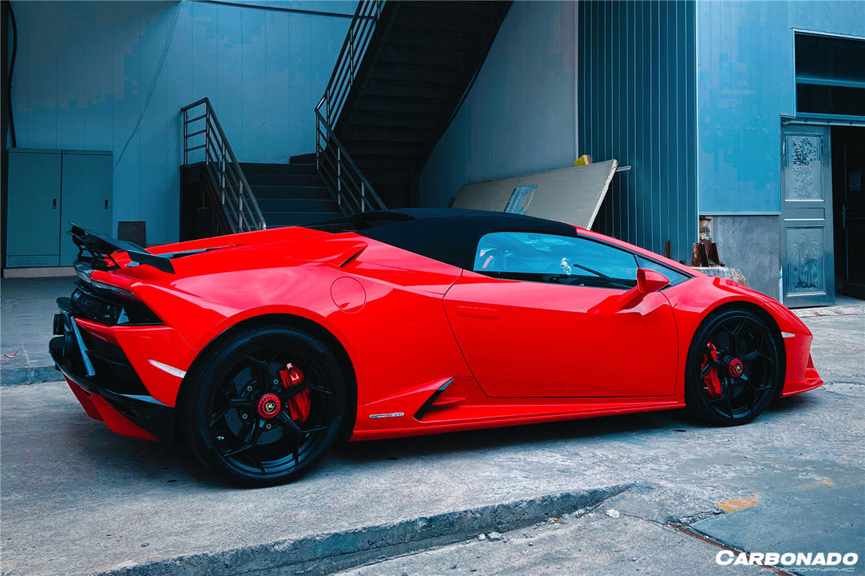 2015-2025 Lamborghini Huracan LP610 LP580 Evo Tecnica MD Style Carbon Fiber Trunk Spoiler with Base