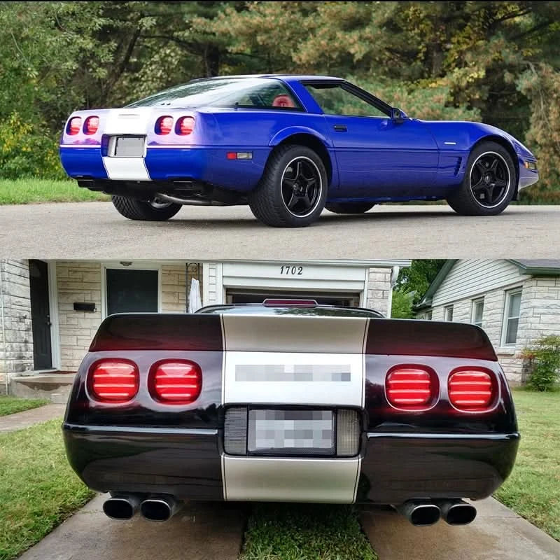 OE-Style Red LED Tail Light Kit for Chevrolet Corvette C4 1990–1996 | 4-Piece Rear Brake, Turn & Parking Lamp Set