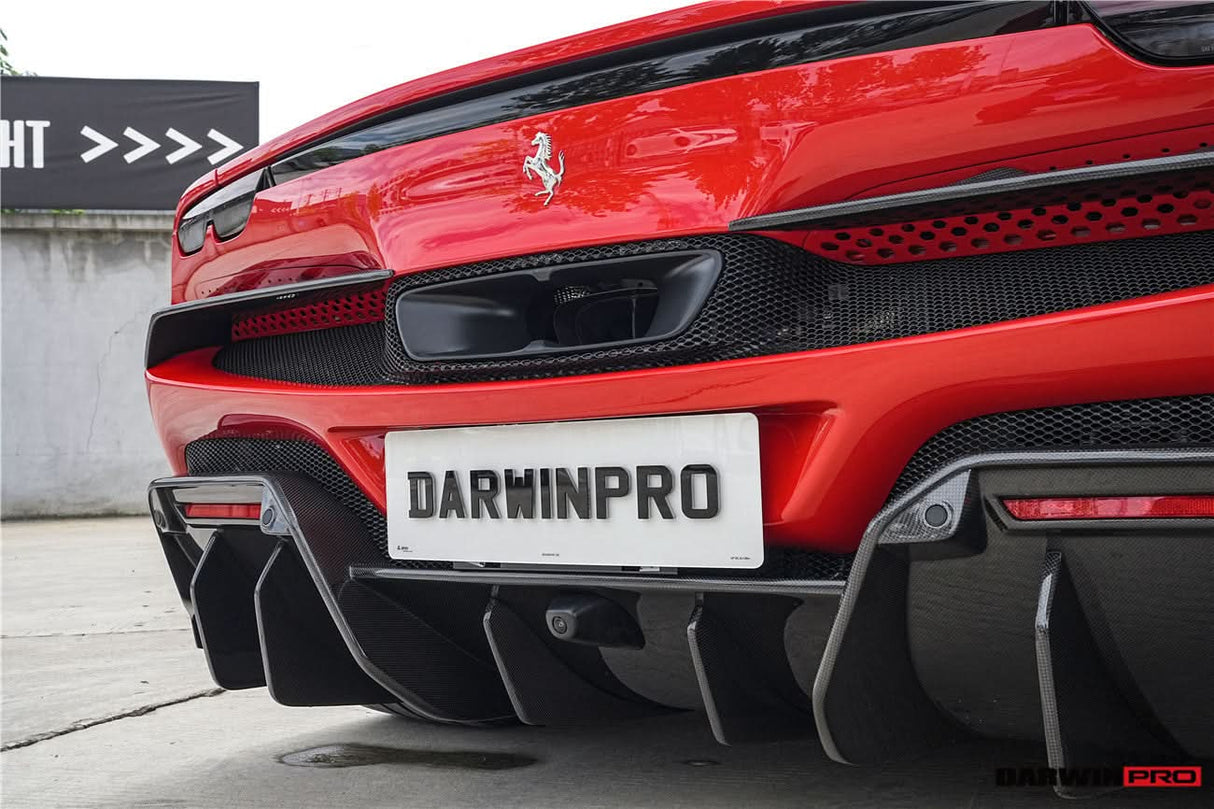 DarwinPRO 2022-2026 Ferrari 296 GTB & GTS Type F171 iMP Style Carbon Fiber Rear Diffuser With Undertray