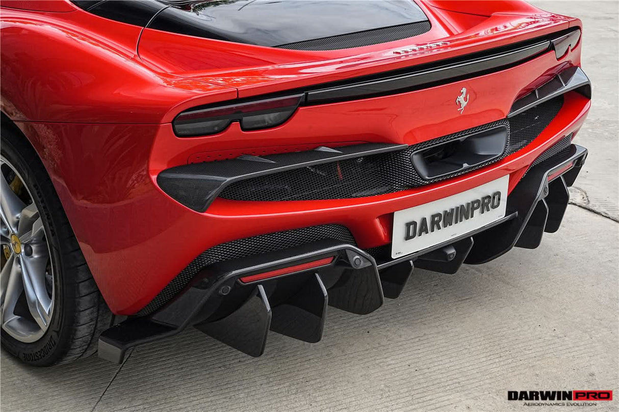 DarwinPRO 2022-2026 Ferrari 296 GTB & GTS Type F171 iMP Style Carbon Fiber Rear Diffuser With Undertray