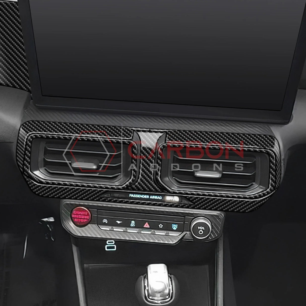 2024+ S650 Mustang Real Carbon Fiber Dash Center AC Vents Trim Overlays