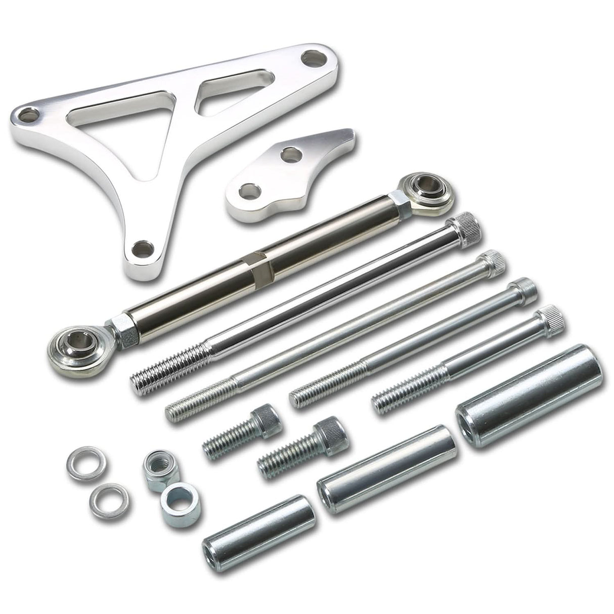 68-93 Ford 5.0L V8 Alternator Bracket Set w/ Tension Rod - Polished