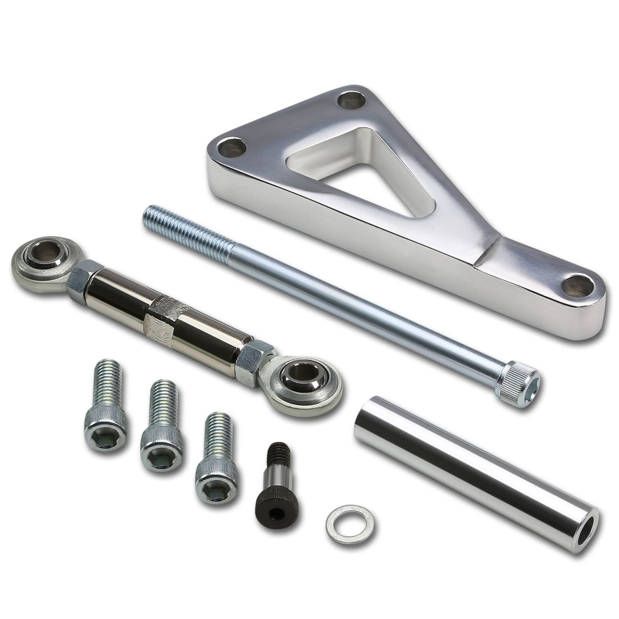 Chevrolet SBC Long Water Pump Alternator Bracket Set - Chrome