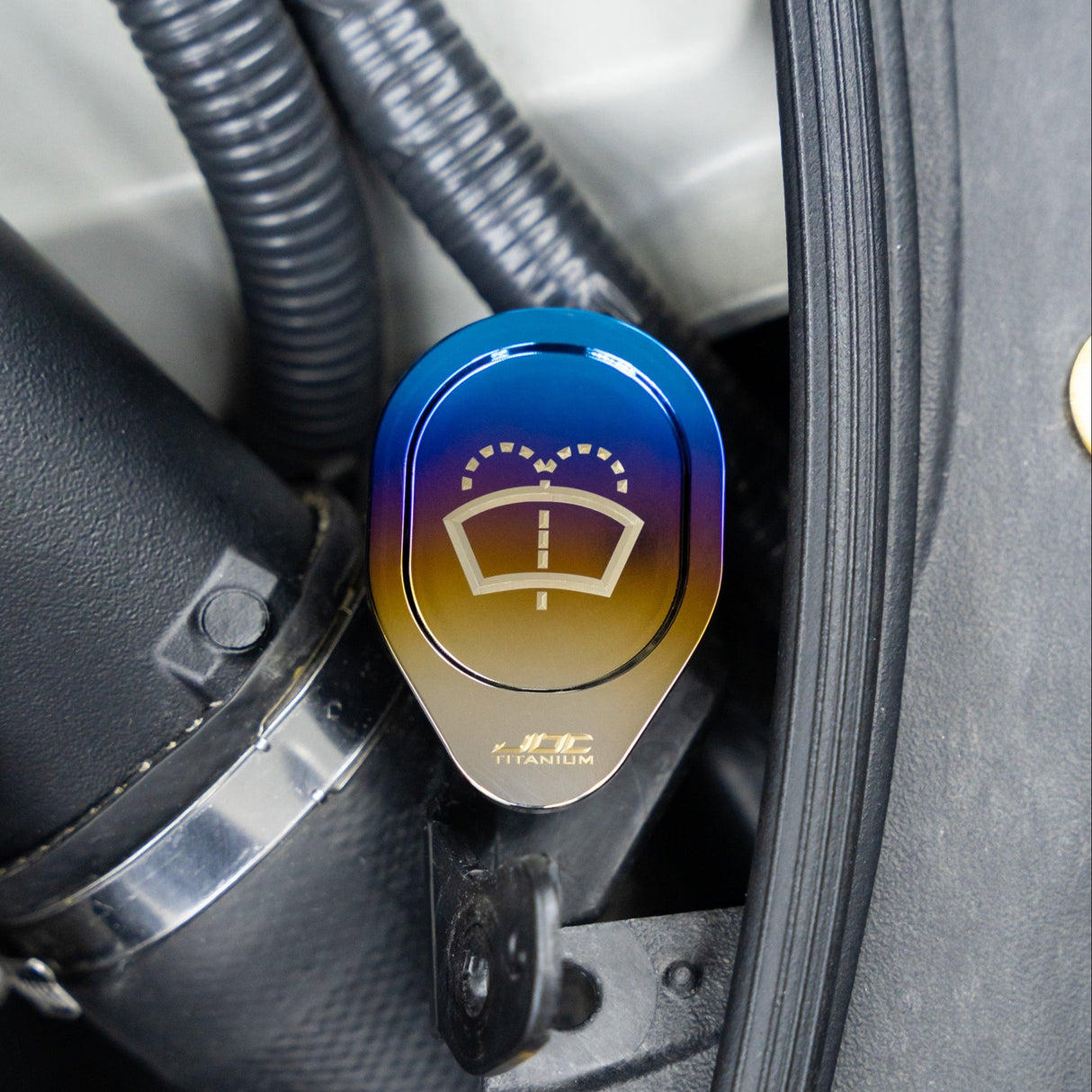 JDC Titanium Washer Fluid Cap | Nissan R35 GT-R, 370Z & Infiniti Models