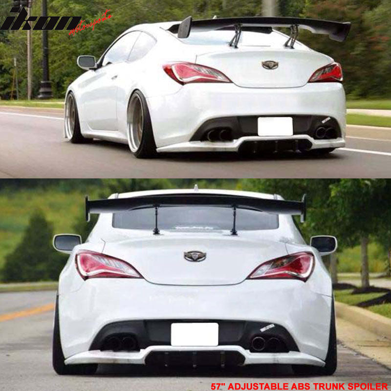 Honda 57" Unpainted GT Style Adjustable Rear Trunk Spoiler Wing ABS
