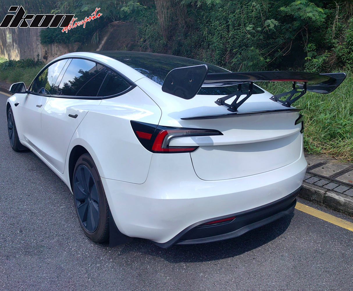 Universal JDM GT Style Carbon Fiber Print Trunk Spoiler ABS w/ Light