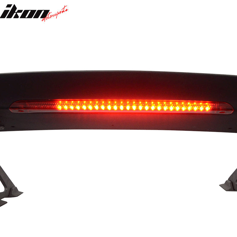 Universal 57In GT Style Gloss Black Trunk Spoiler LED Brake Light ABS